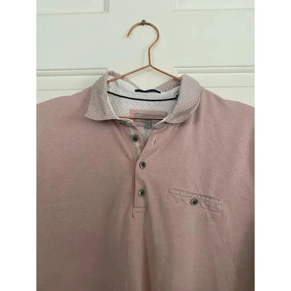 Ted Baker London Pink Short Sleeve Button-Up Polo Shirt Size Small - Picture 3 of 4
